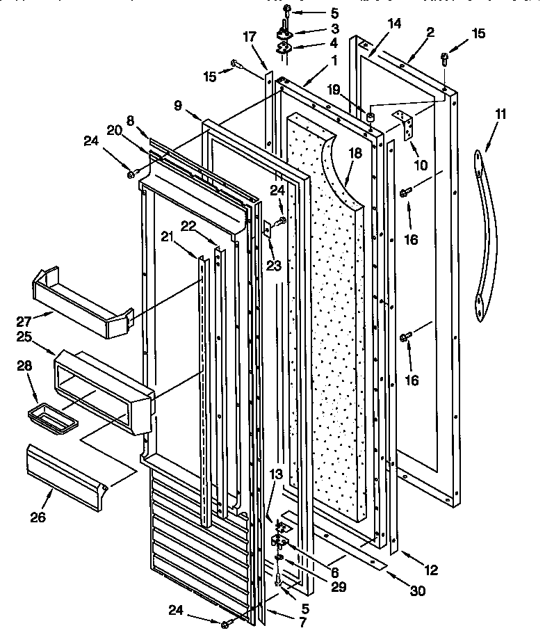 KitchenAid KSSC36MFS05 refrigerator door diagram