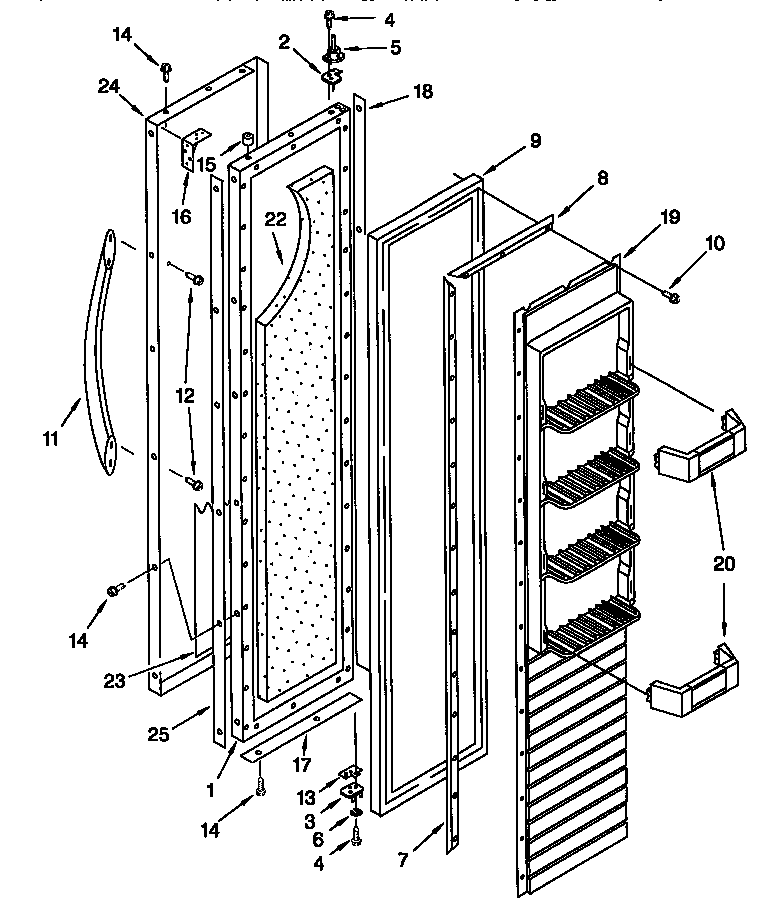 KitchenAid KSSC36MFS05 freezer door diagram