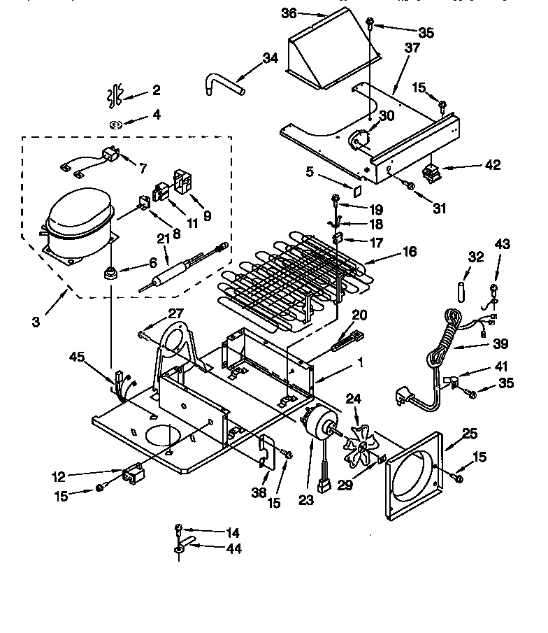 KitchenAid KSSC36MFS05 upper unit diagram