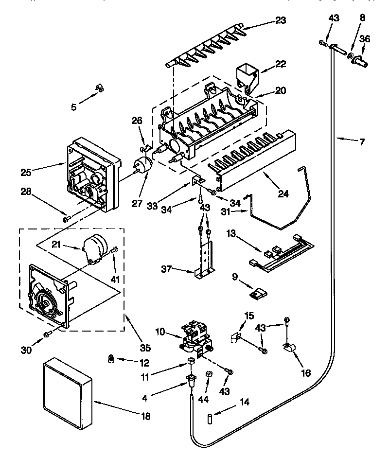 KitchenAid KSSC36MFS05 icemaker diagram