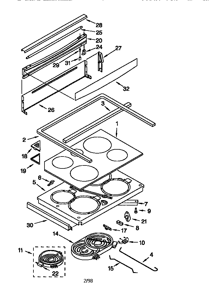 KitchenAid KERC600EAL5 cooktop diagram