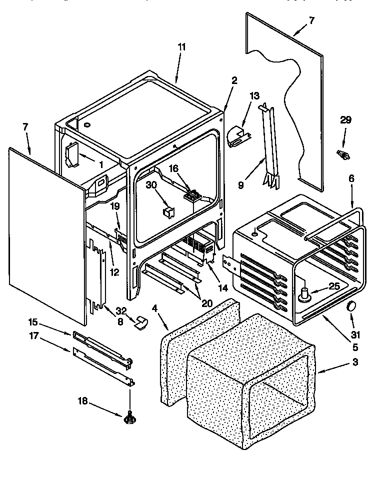 KitchenAid KERC600EAL5 oven chassis diagram