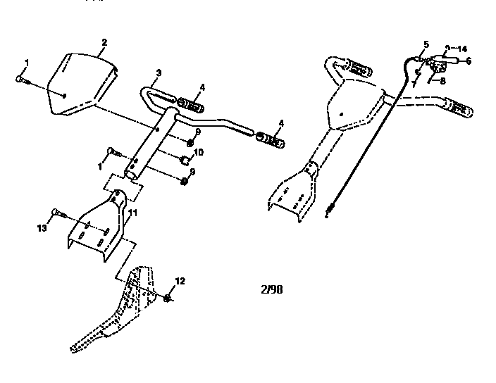 Craftsman 917292300 handle assembly diagram