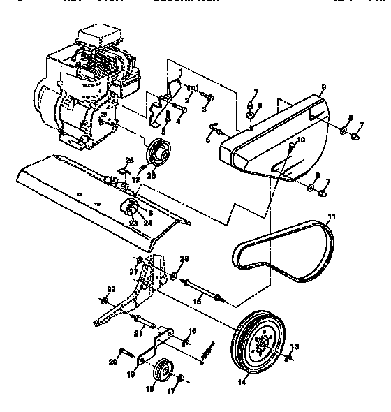 Craftsman 917292300 belt guard and pulley assembly diagram