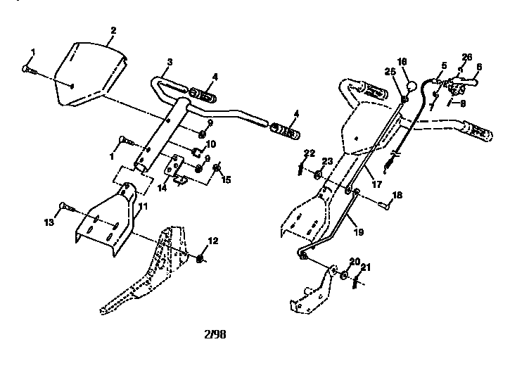 Craftsman 917292400 handle assembly diagram