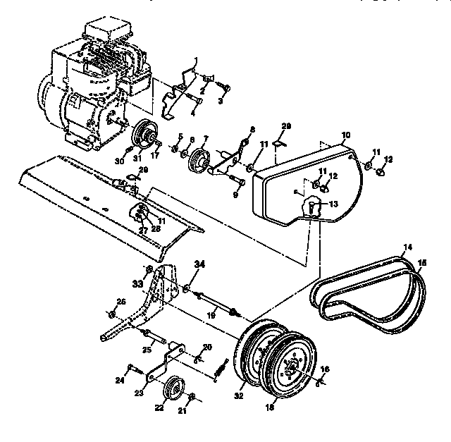 Craftsman 917292400 belt guard and pulley assembly diagram