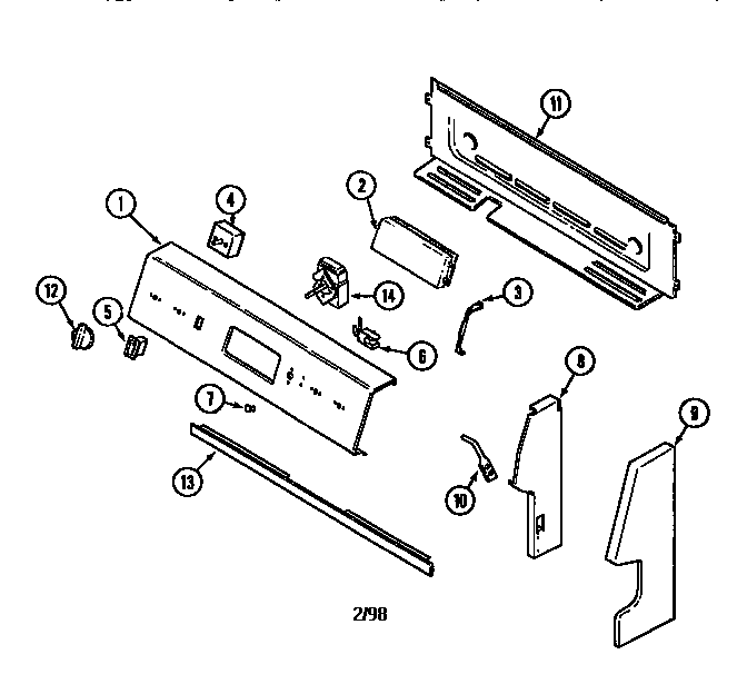 Maytag MER4820AAW control panel diagram