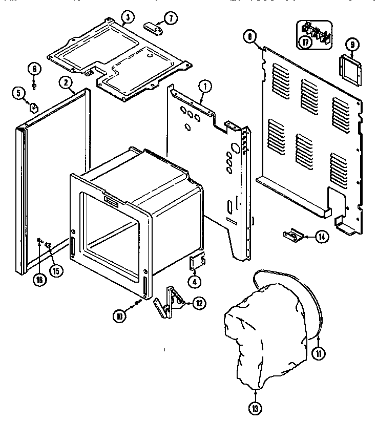 Maytag MER4820AAW body diagram