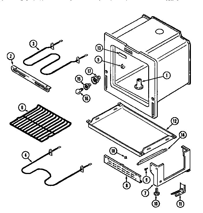 Maytag MER4820AAW oven/base diagram