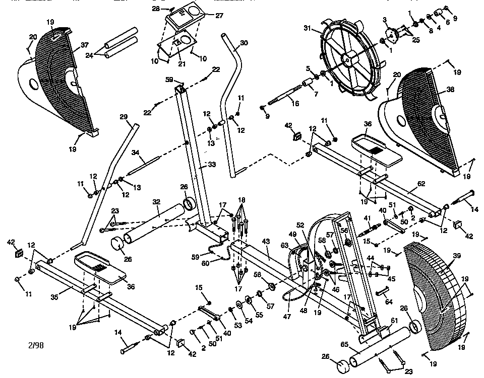 Weslo WLEL42070 unit parts diagram