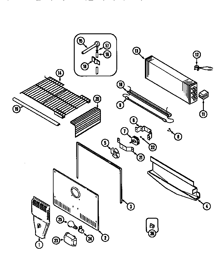 Maytag MTF2155BRN freezer compartment diagram