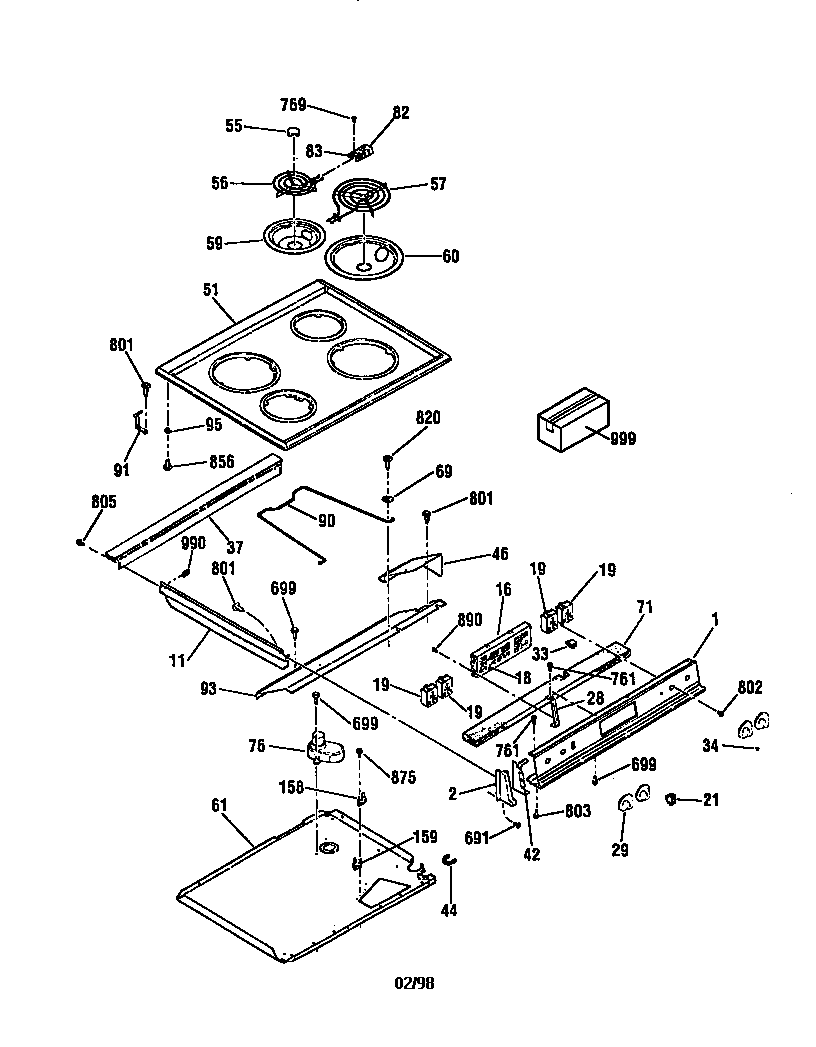 Kenmore 91146569791 top section diagram