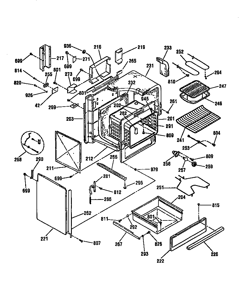 Kenmore 91146569791 body section diagram