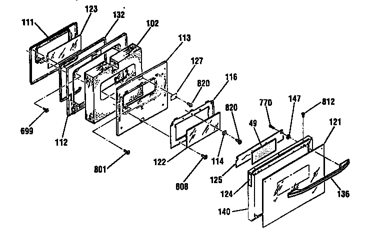 Kenmore 91136665790 door section diagram