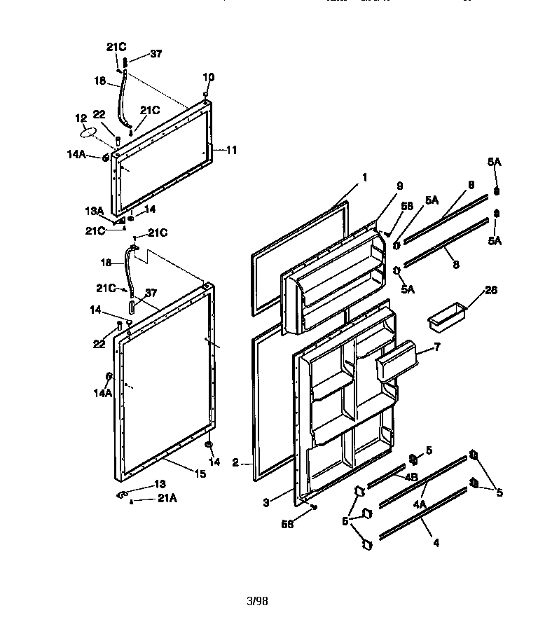 Frigidaire FRT21LRFD2 doors diagram