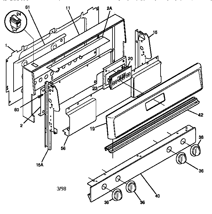 Frigidaire FGF353CASH backguard diagram