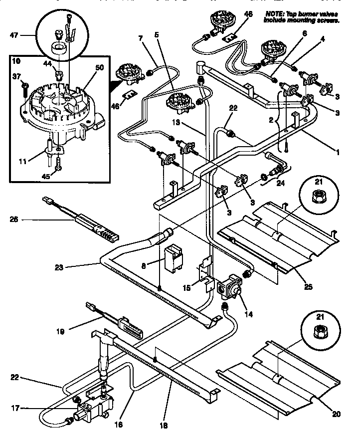 Frigidaire FGF353CASH burner diagram