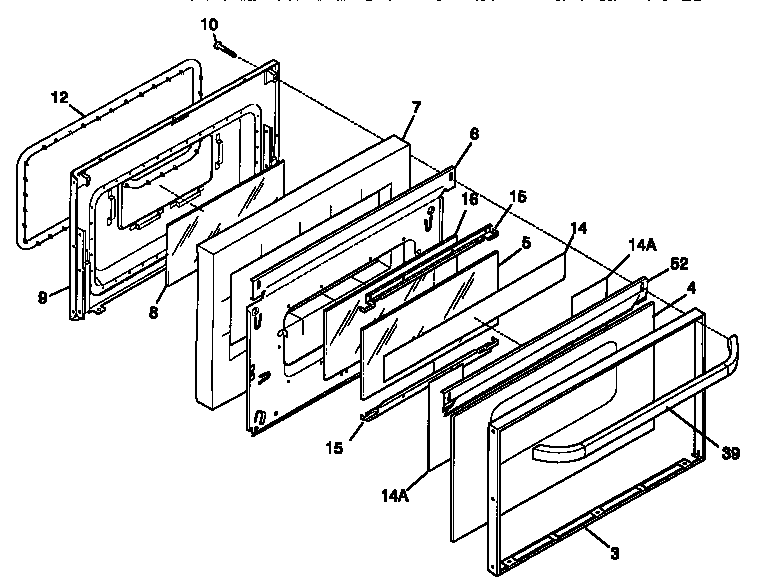 Frigidaire FGF353CASH door diagram
