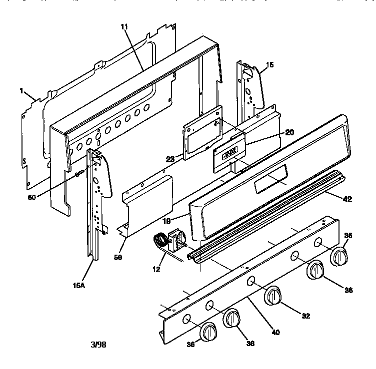 Frigidaire FGF333SAWJ backguard diagram