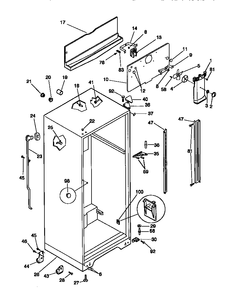 Frigidaire FRT21NNGD0 cabinet diagram