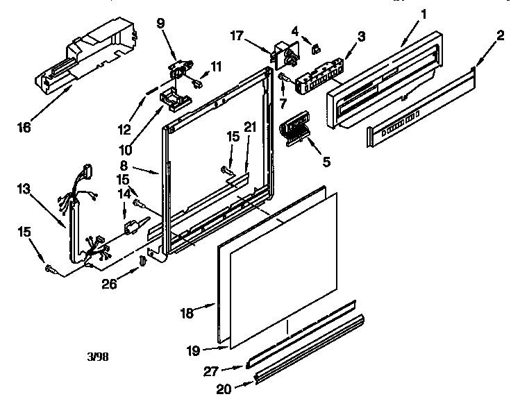 Whirlpool GU980QPDZ0 frame and console diagram