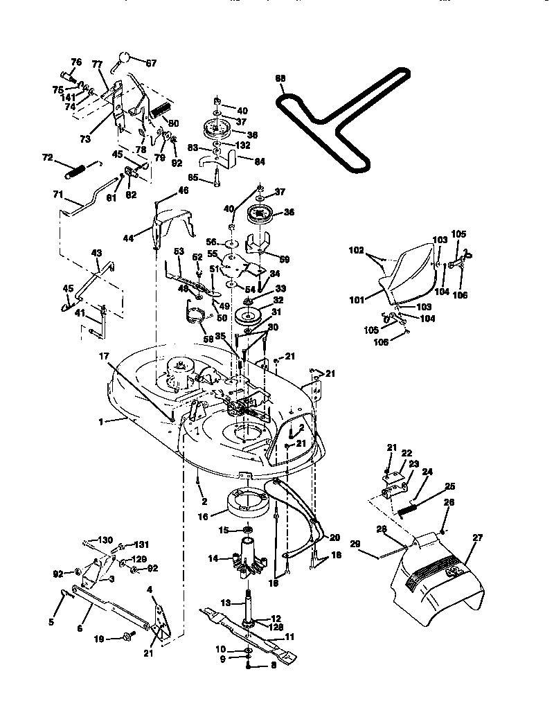 Craftsman 917270630 mower deck diagram