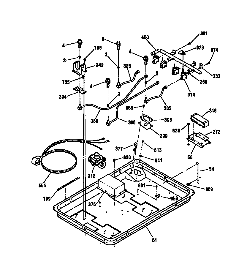 Kenmore 91132355591 burner section diagram