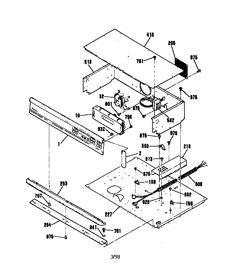 Kenmore 91141155590 control panel section diagram