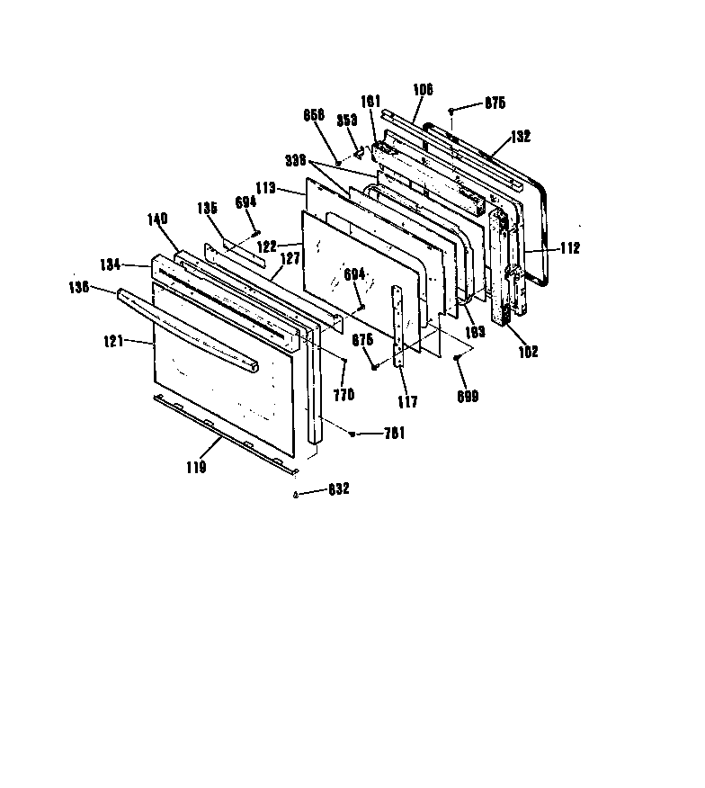 Kenmore 91141155590 door section diagram