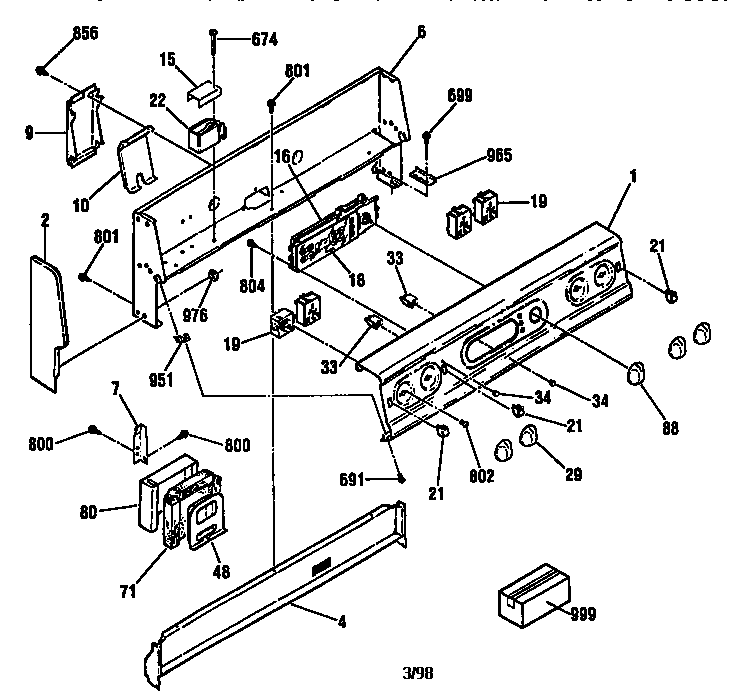 Kenmore 91195566790 backguard section diagram