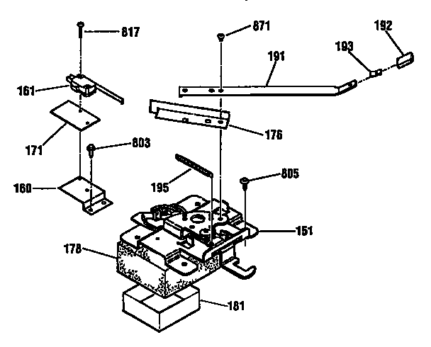 Kenmore 91195566790 door lock section diagram