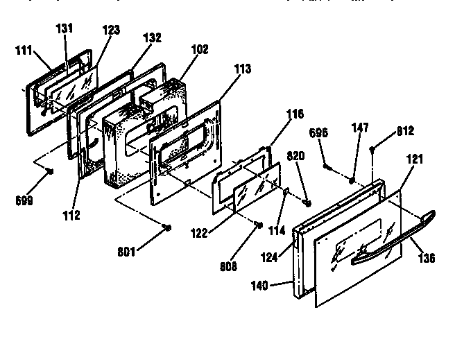 Kenmore 91195566790 door section diagram