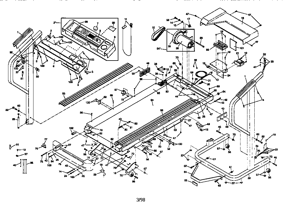 Weslo WLTL92065 unit parts diagram
