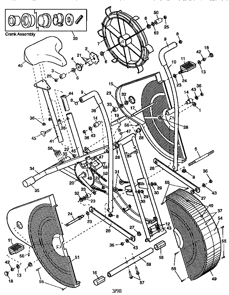 Weslo WLEX60071 unit parts diagram