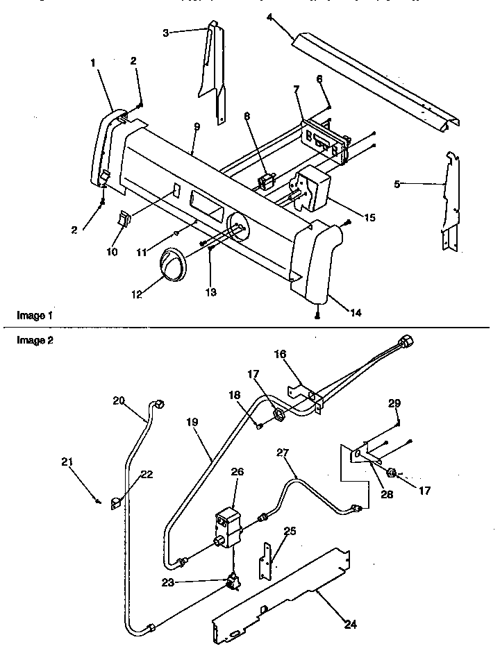 Amana ARG7200L-P1143316NL backguard and gas supply diagram