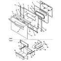 Amana ARG7200L-P1143323NL oven door and storage door diagram