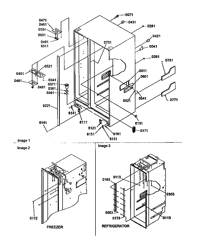 Amana SRD27SE-P1190329WE cabinet diagram