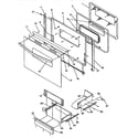 Amana ARG7301L-P1143315NL oven door and storage door diagram