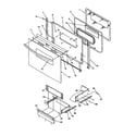 Amana ARG7301WW-P1143315NWW oven door and storage door diagram