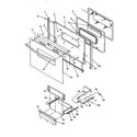 Amana ARG7301W-P1143330NW oven door and storage door diagram