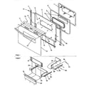 Amana ARG7301W-P1143330NWW oven door and storage door diagram