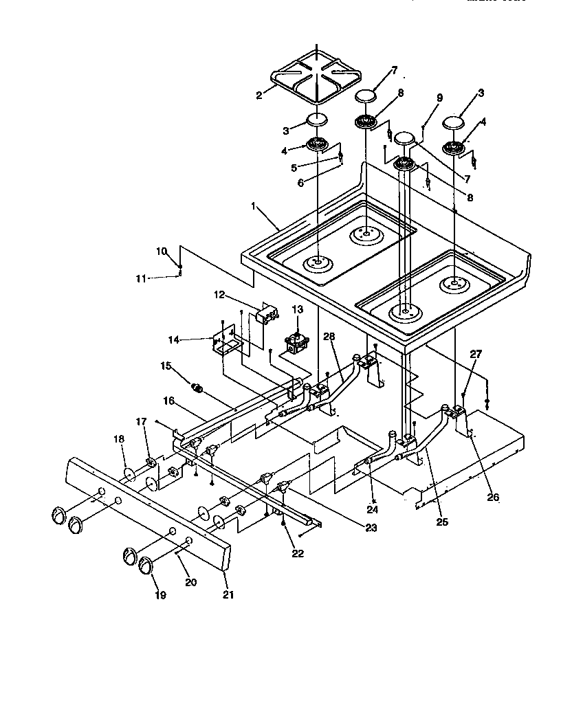 Amana ARG7301W-P1143328NW main top diagram