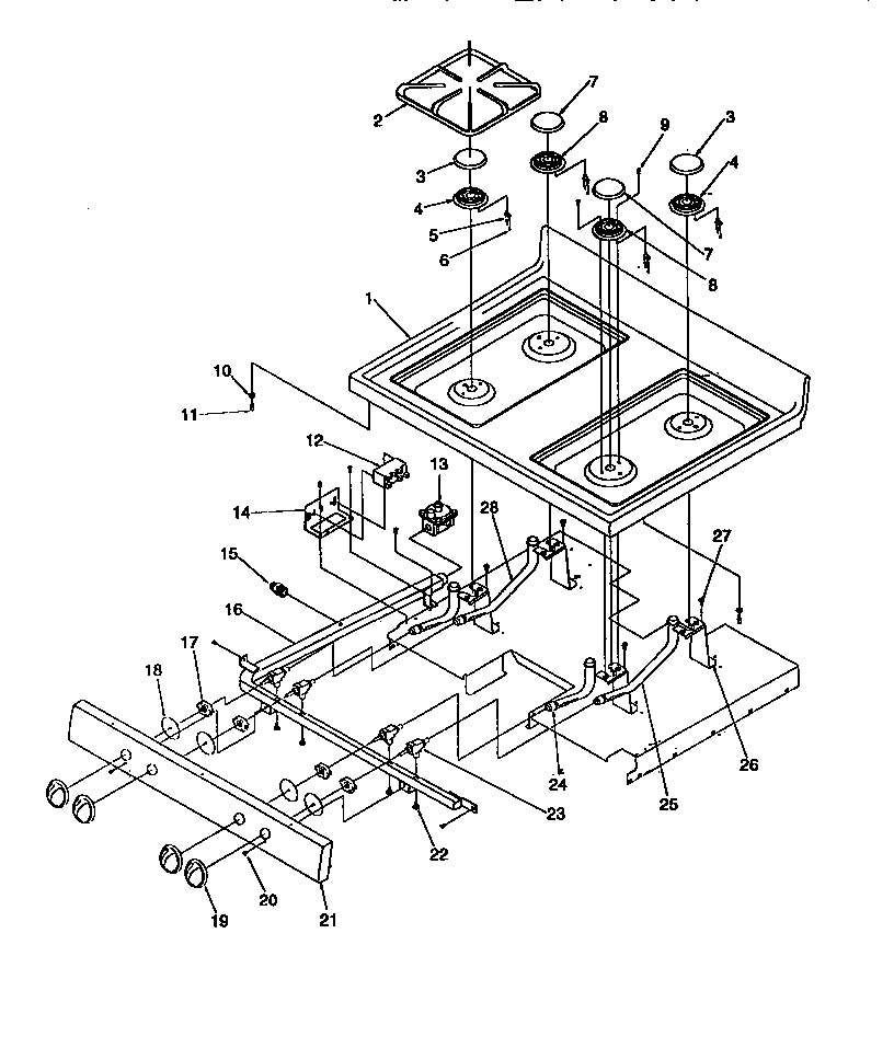 Amana ARG7301LL-P1143328NLL main top diagram