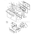 Amana ARG7301LL-P1143328NLL oven door and storage door diagram