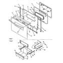 Amana ARG7301W-P1143328NWW oven door and storage door diagram