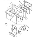 Amana ARG7301W-P1143324NW oven door & storage door diagram