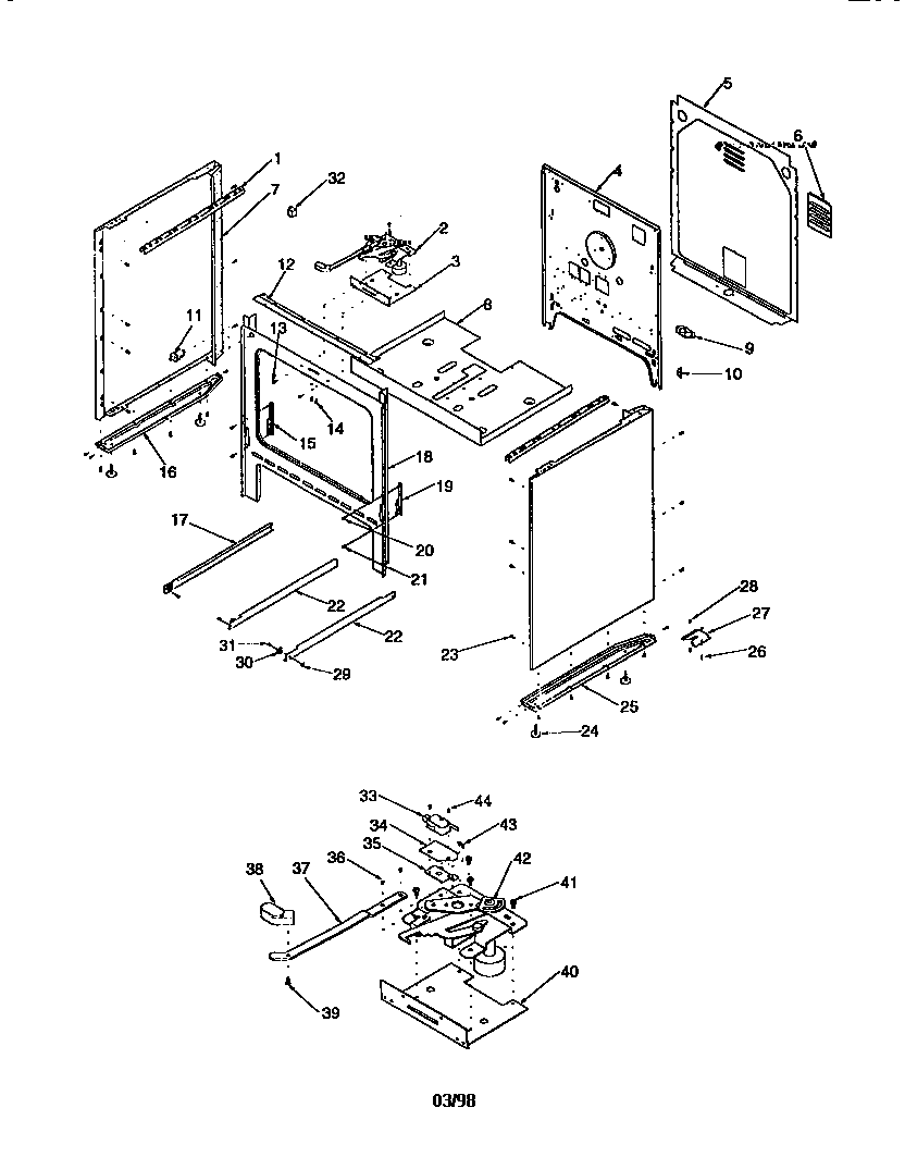 Amana ART6110WW/P1143453NWW cabinet diagram