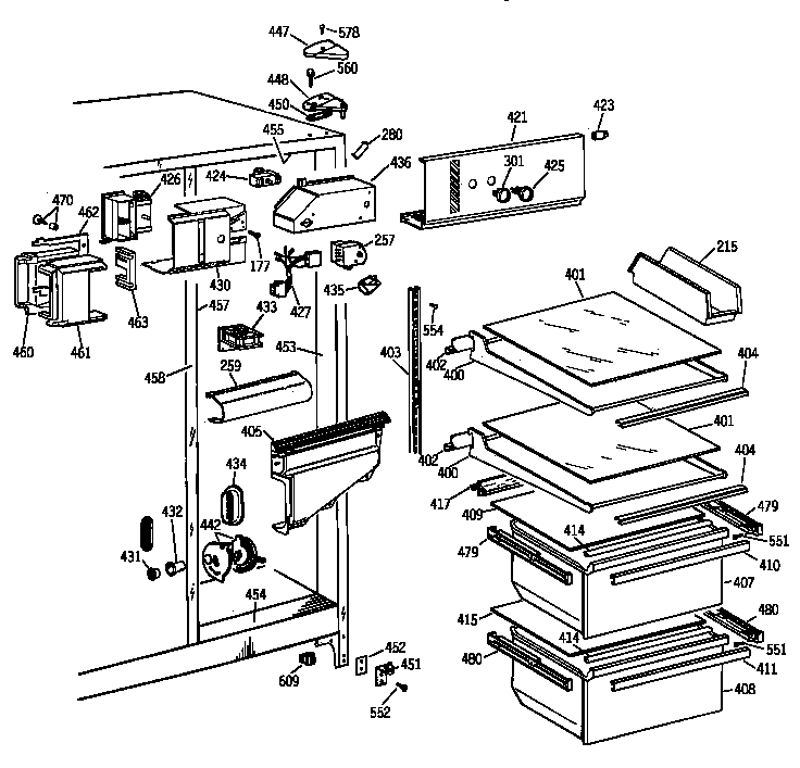 GE TFK20JAAAAA fresh food section diagram