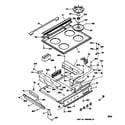 GE JGSP44WEY1WW control panel & cooktop diagram