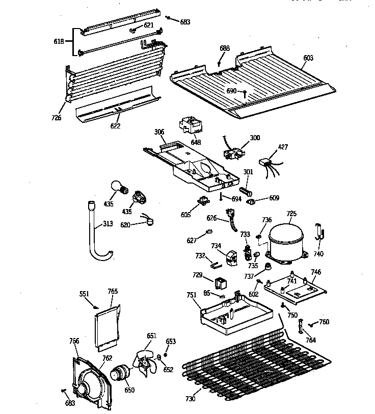 GE TBT14SAZFRAD unit parts diagram